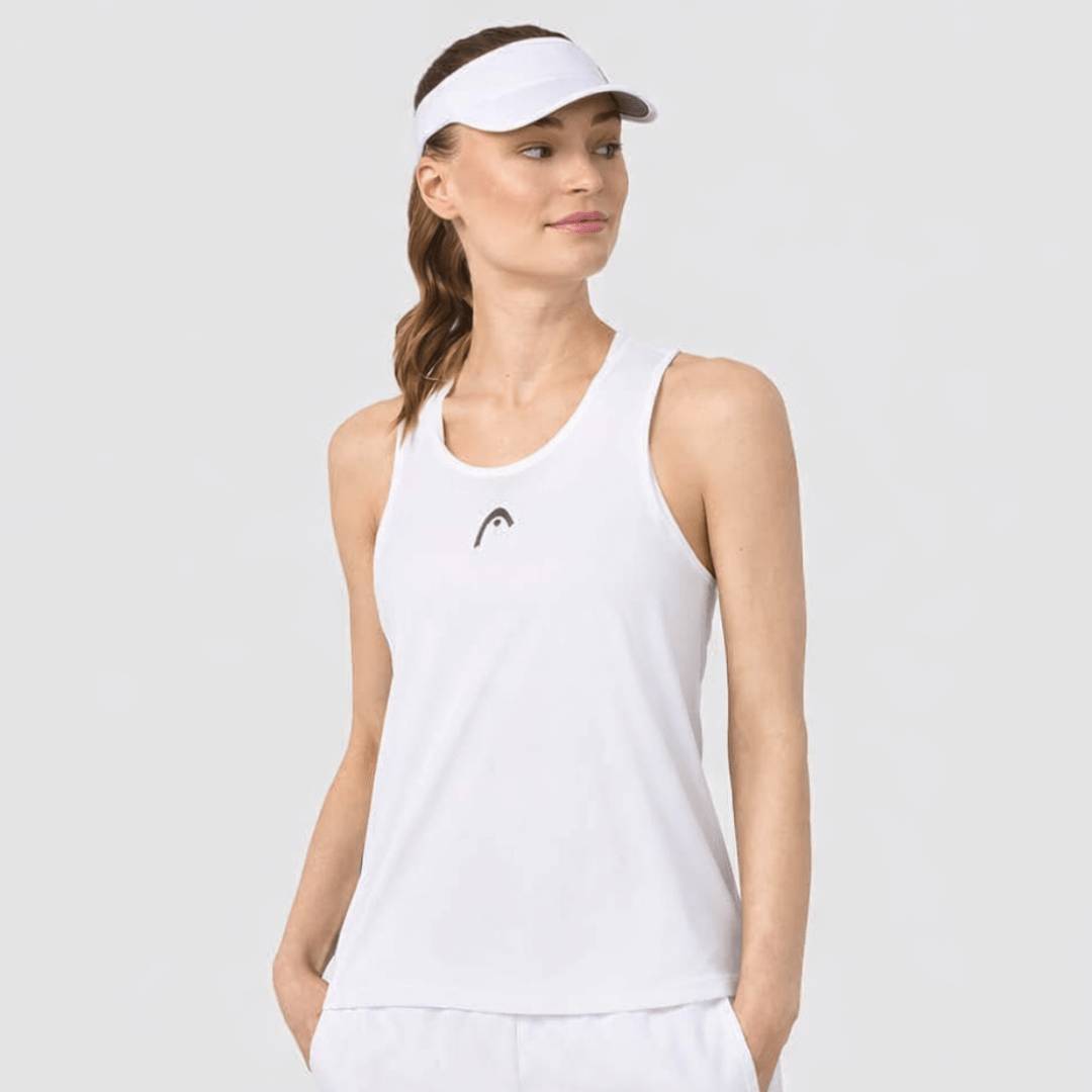Head Club 25 Tech Tank Top Women White träningslinne tennis & padel
