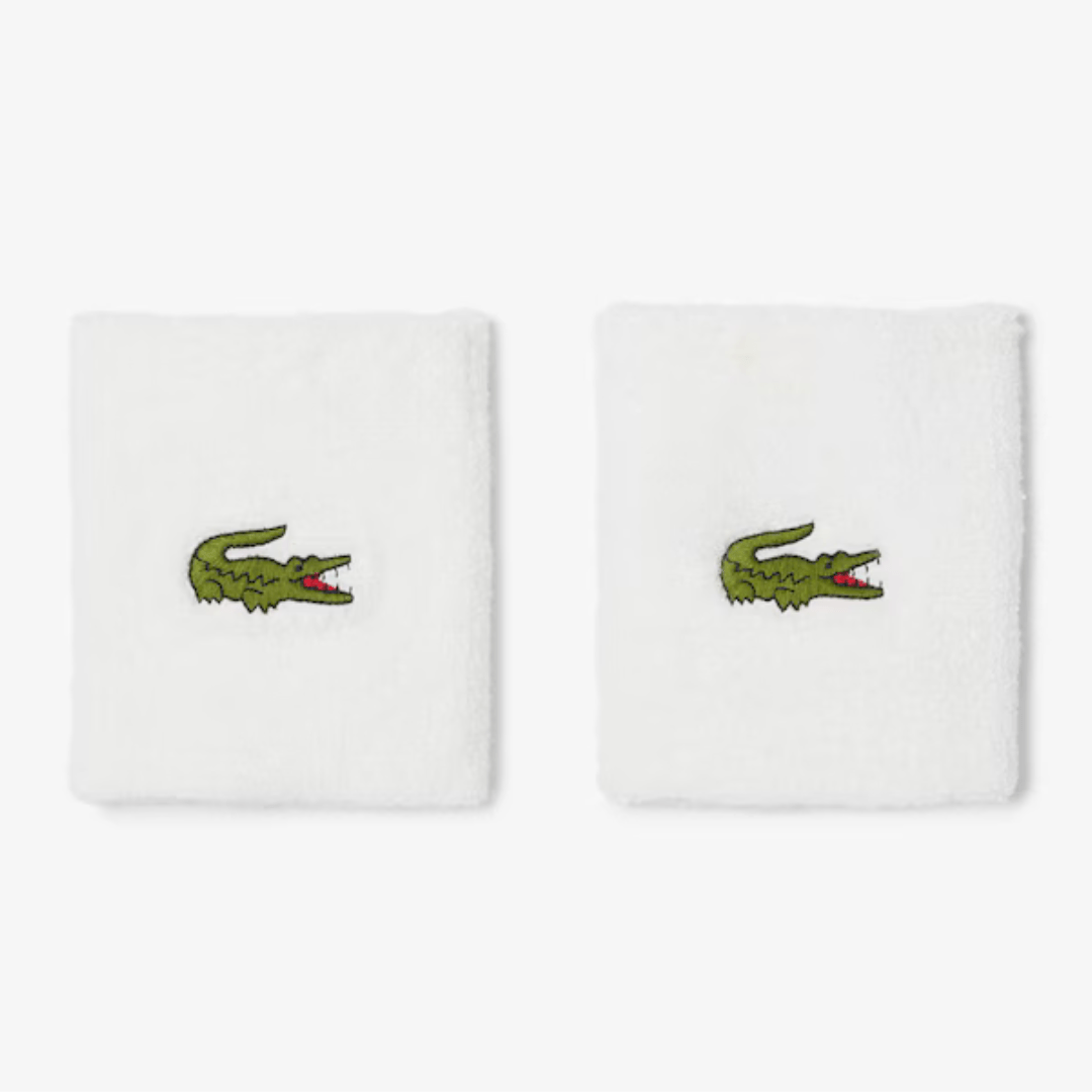 Lacoste Sport Stretch Jersey Wristbands 2-pack white wide sweatbands