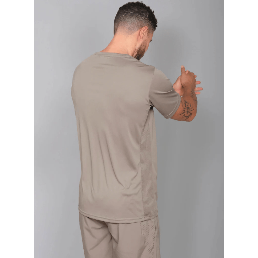 RS Men's Performance Tee Side Mesh Solid Taupe t-shirt för tennis & padel