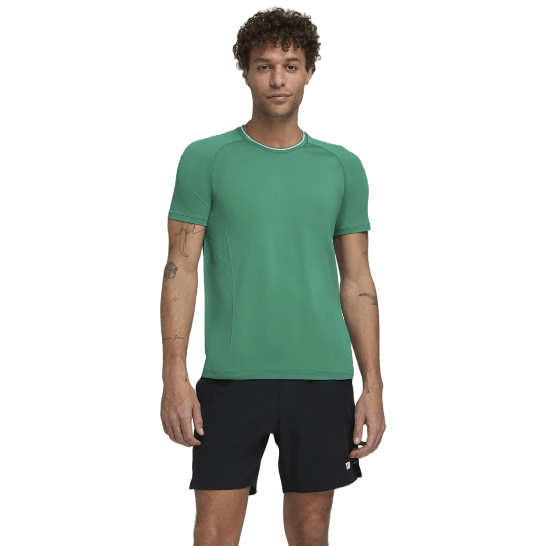 Wilson Men Team Seamless Crew Courtside Green t-shirt til tennis & padel
