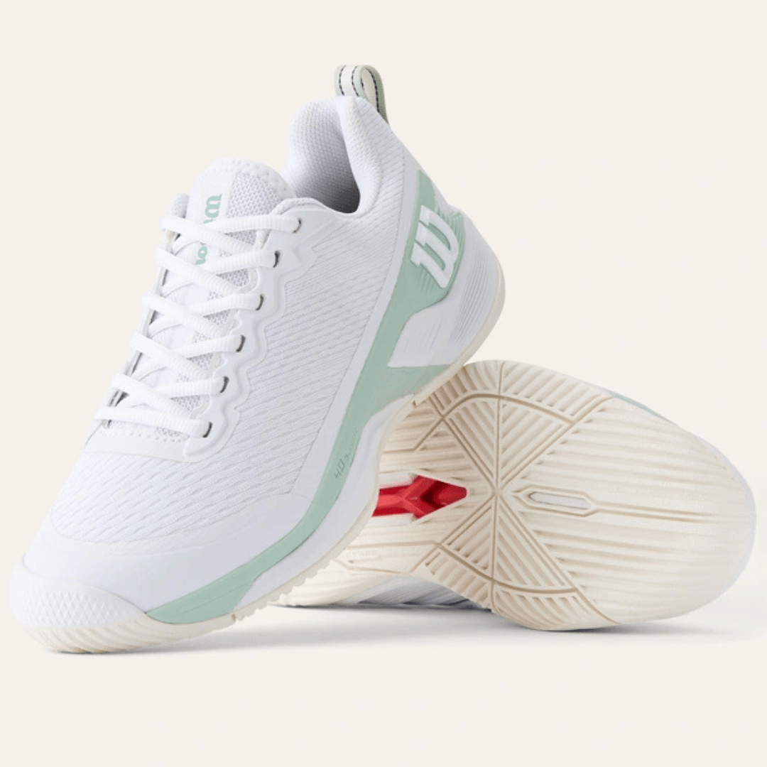 Wilson Rush Pro 4.5 all court women's tennis shoes white / surf spray / tofu
