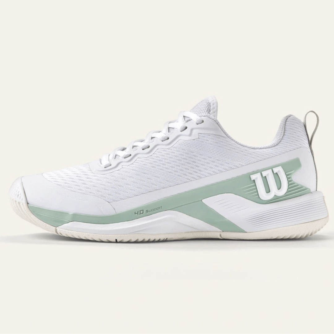 Wilson Rush Pro 4.5 all court women's tennis shoes white / surf spray / tofu