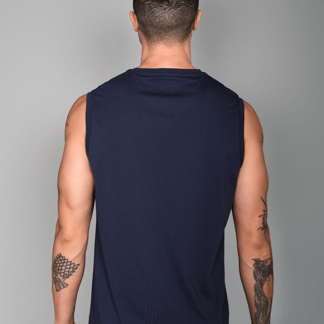RS Cotton Tank til mænd Navy