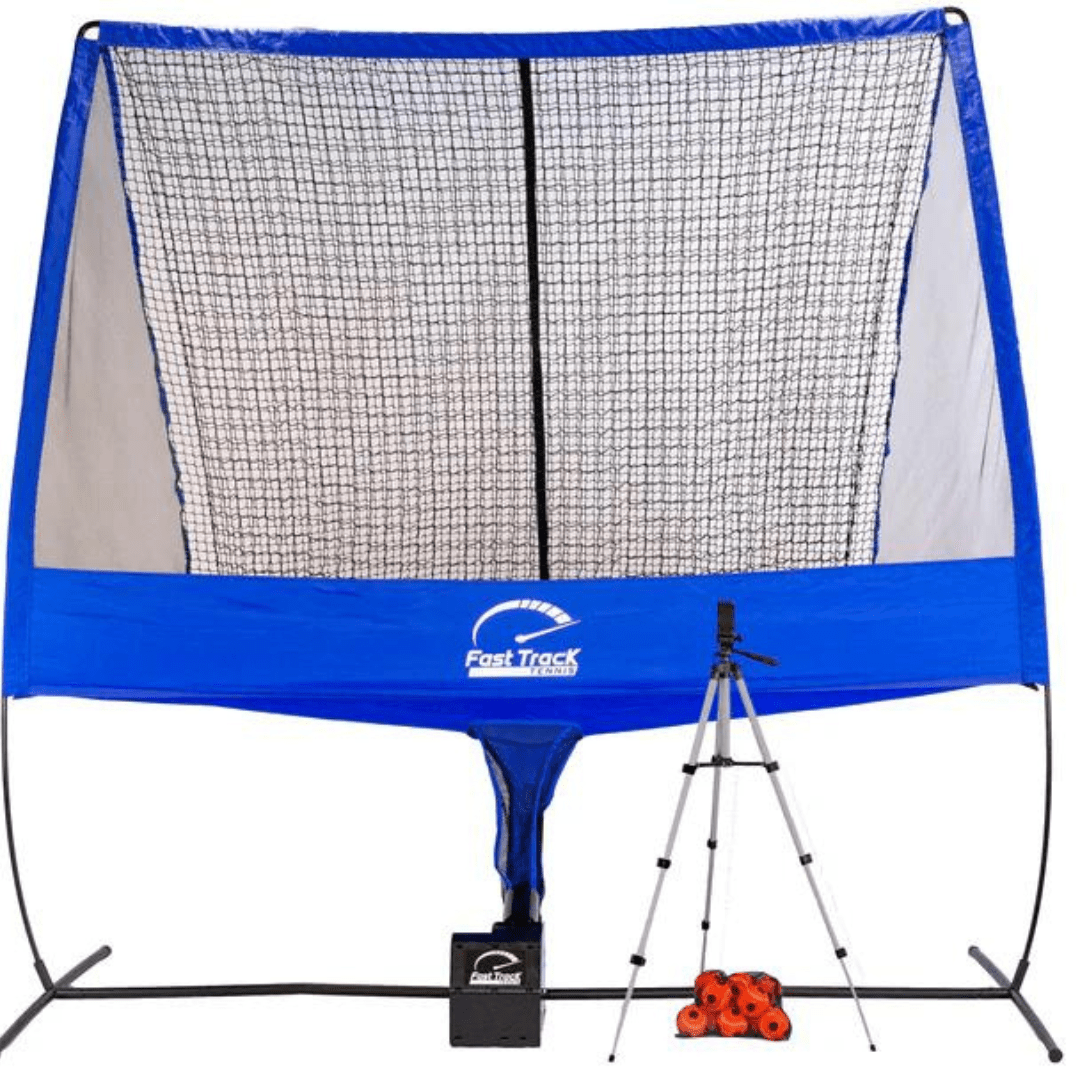 Fast Track Tennis rebounder net with ball machine