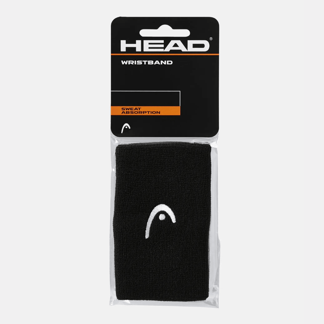 Head Wristband Black 2-pack 5" wide wristband for tennis and padel