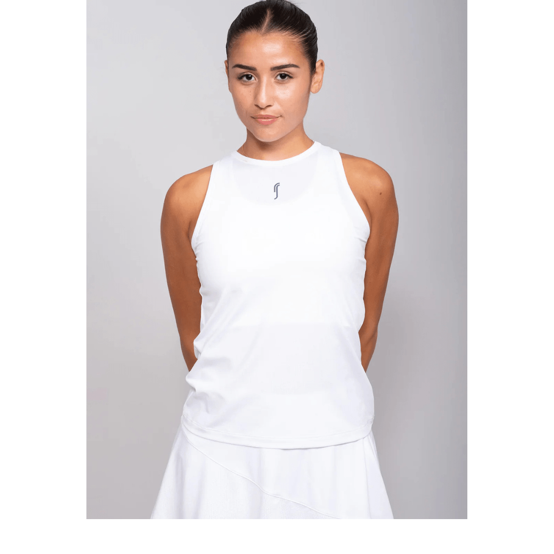RS Women's Performance Tank Mesh white/deep blue training tank top tennis & padel