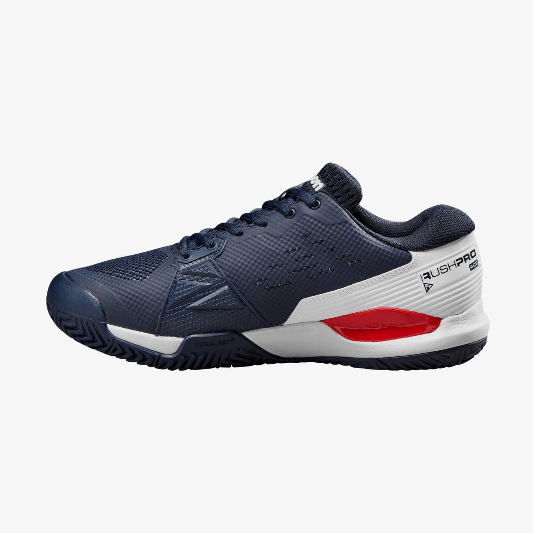 Wilson Rush Pro Ace all-court men tennis shoes navy blazer/white/wilson red