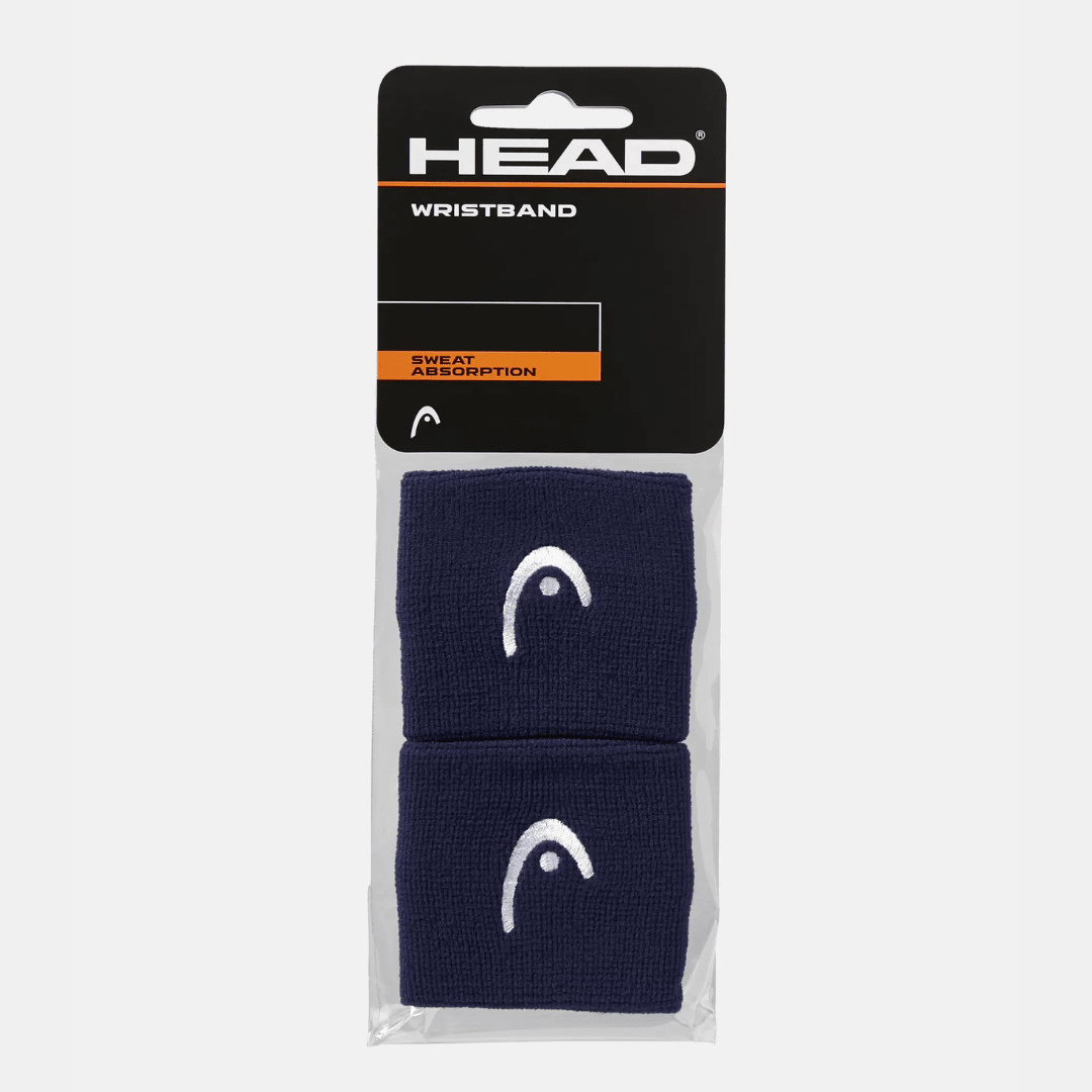 Head Wristband Navy 2-pack 2,5“ svettarmband för tennis och padel