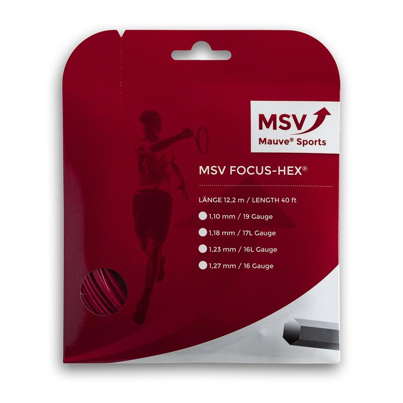 MSV tennis strings FLERE FARVER Focus Hex 12m 1.23 mm BESTSELLER