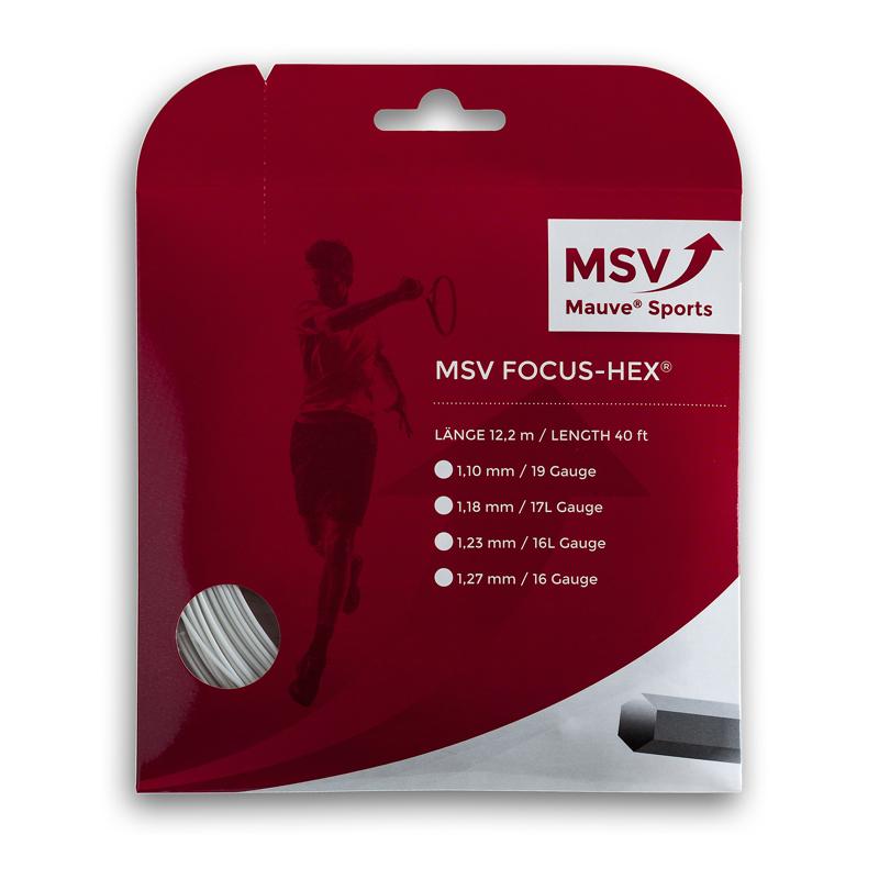 MSV tennis strings FLERE FARVER Focus Hex 12m 1.23 mm BESTSELLER