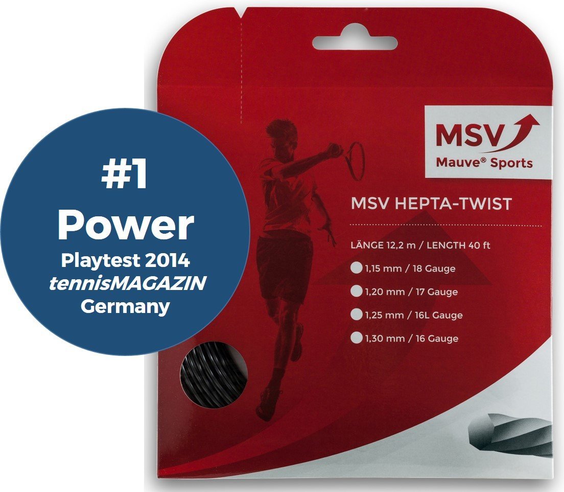 MSV Tennis Strings Hepta Twist 1,15mm 12m ANTRACIT