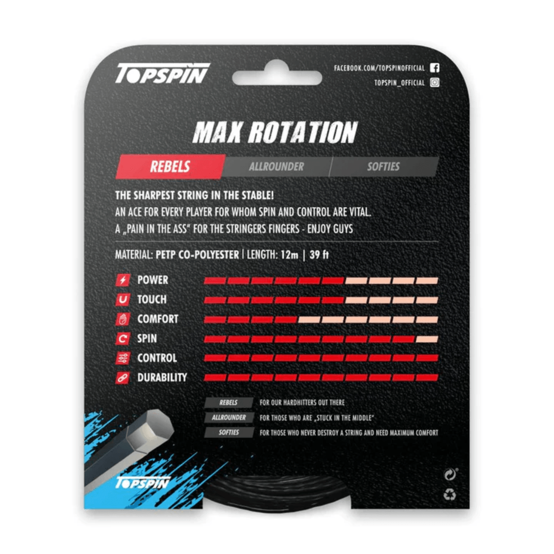 Topspin Max Rotation 1.37mm 12m strengesæt