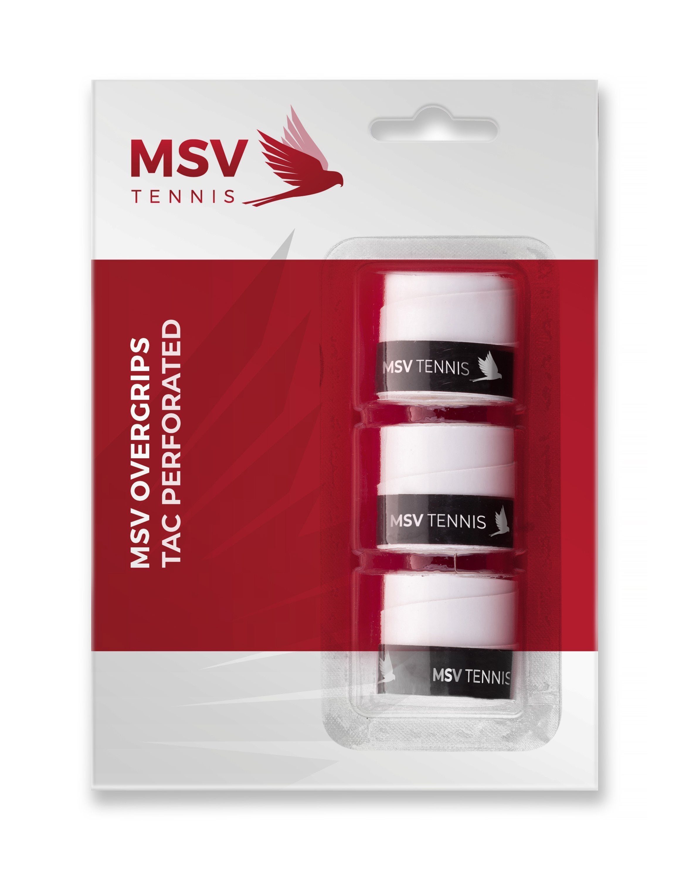 MSV 3-pack Overgrip Tac perforeret hvid